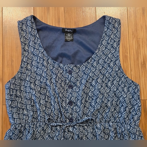 NWOT Rhapsody Blue Patterned Sleeveless Dress - Picture 5 of 10